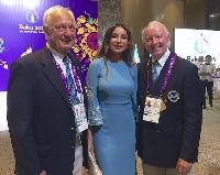 Kuno and Des with the First Lady of Azerbaijan,  Mehriban Aliyeva, Chair of the Organising Committee